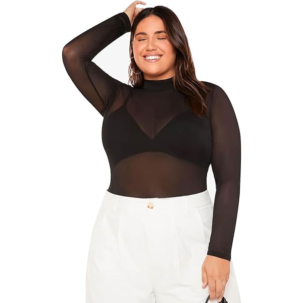 トップス SLIGHT VOGUE Sheer Long Sleeve T-shirt Women Sexy See Through Mesh Shirt Long Sleeve Beige Sheer